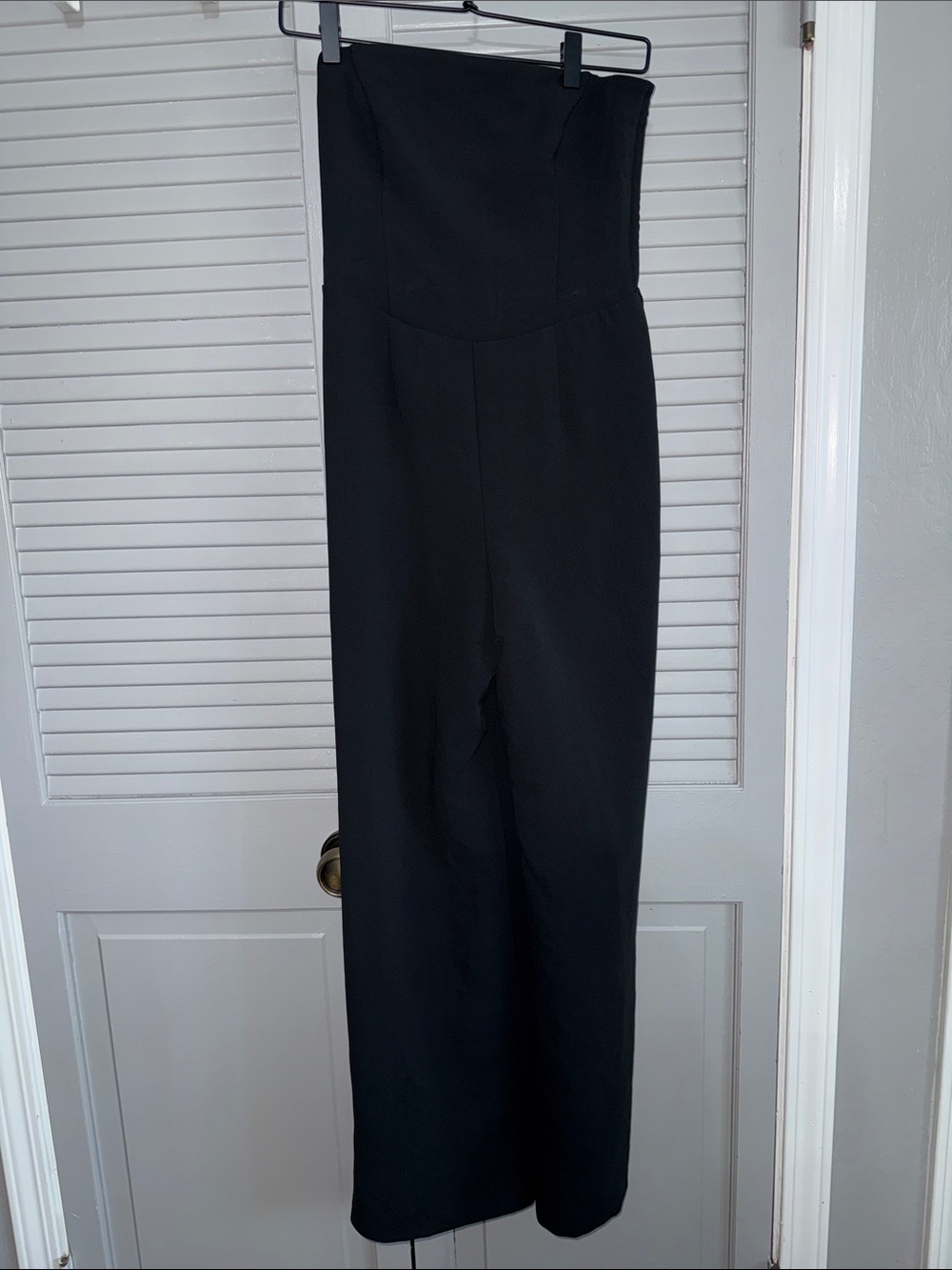 Abercrombie & Fitch Strapless Black Wide-Leg Jumpsuit